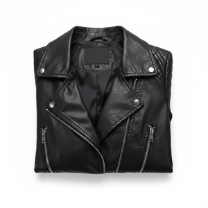 Chaqueta de Cuero Sintético para Mujer, Estilo Clásico, Moda Urbana, Alta Calidad, Otoño Invierno, Negra, con Cierre - Product Image 5