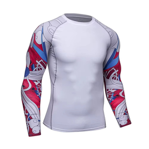 Rashguard personnalisé pour homme, manches longues, coupe compressive, séchage rapide, respirant, en Spandex/Polyester, vêtements de sport, impression par sublimation OEM - Product Image 5