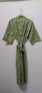 Bata Kimono 100% Algodón con Estampado Animal, Suave, para Dama de Honor, Talla Única, para Todas las Estaciones - Product Image 2