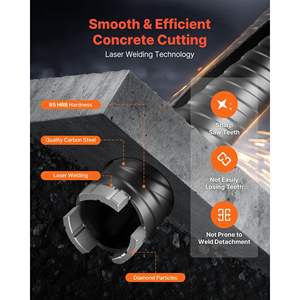 Broca de Diamante para Perforación en Seco de 1-1/2 Pulgadas de Diámetro, Profundidad de Perforación de 9-1/2 Pulgadas, Broca Interna de 5/8-11 para Mampostería, Broca para Concreto - Product Image 6