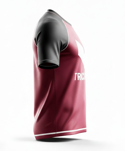 T-shirt de sport à col rond, séchage rapide, manches raglan, haut d'entraînement 100 % polyester, coupe ample, personnalisé, anti-plis pour homme - Product Image 2