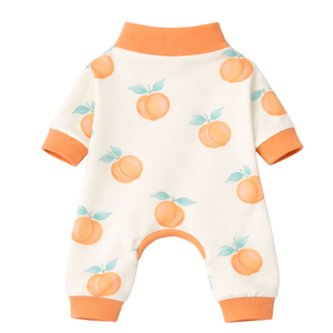 Dog Pajamas Onesie Peaches Print Soft Stretch Pet Sleepwear Cozy Breathable All Season Nightwear For Small Medium Dogs Indoor - Product Image 5