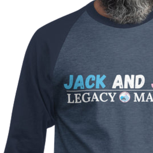T-shirt de baseball unisexe Legacy Maker à manches 3/4 raglan gris chiné foncé, manches contrastées, décontracté, en mélange de coton, athlétique, pour tous les jours - Product Image 4