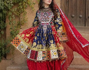 Vestido Afgano Kuchi Bordado, Vestido de Novia Tradicional Pashtun, Vestido Étnico para Fiesta, Vestido Largo de Manga Larga, Vestidos Casuales para Mujer - Product Image 3