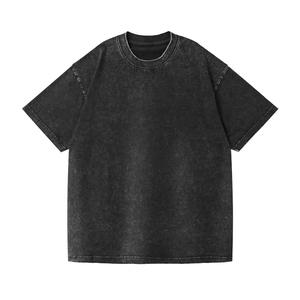 2026 Best Acid Washed 100% Cotton Mens <b>Oversized</b> Vintage Distressed Streetwear T-<b>Shirt</b> High Quality Custom Breathable - Product Image 2