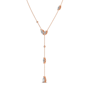 Collier pendentif élégant et tendance en or massif 18 carats avec chaîne lariat et diamant de laboratoire, pour femmes et jeunes filles - Product Image 5