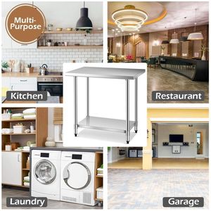 24 X 36 Inch Stainless Steel Commercial <b>Kitchen</b> Food <b>Prep</b> <b>Table</b> Durable Steel Fabrication for Commercial Use - Product Image 2