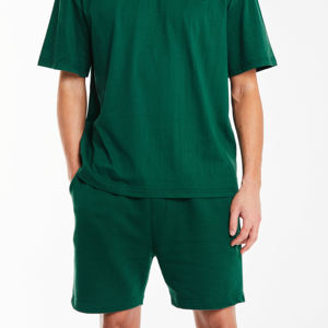 Oem Wholesale Men's Short <b>Sets</b> Custom Logo Spandex Cotton Breathable Summer Clothing Heavyweight Solid Color Best Manufacturer - Product Image 5