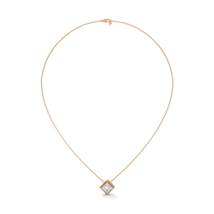 Rose <b>Gold</b> <b>Pendant</b> Necklace Princess Cut Diamond Charm 14K <b>Solid</b> <b>Gold</b> Luxury Jewelry for Gift Party - Product Image 3