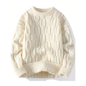 Suéter de Punto Liso con Cuello Redondo para Hombre, 100% Algodón, Invierno, OEM, Personalizado, Fabricante de Suéteres para Hombre - Product Image 1