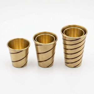 Bougeoir en laiton fait main de 12 cm, bronze brossé écologique, spirale Bhanwar, trio imbriqué pour la décoration intérieure, les hôtels et les mariages - Product Image 3