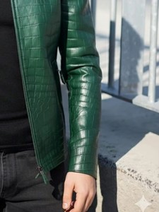 Men's Python Emboss <b>Leather</b> <b>Jacket</b> Premium Cowhide Motorcycle OEM ODM Wholesale Sample Service Available Collection - Product Image 2
