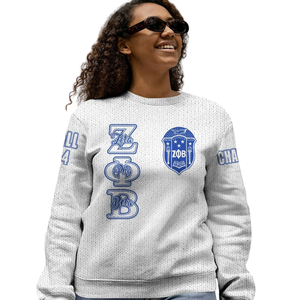 Zeta Phi Beta Women's Pullover Sweater 4 Finer Woman Crew Neck Full Sleeve 100% Cotton Printed Back Letter Design Casual Wear - Product Image 4