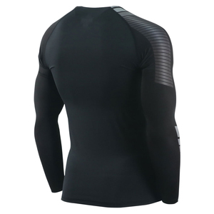 <b>Men's</b> Full Sleeve Rash Guard Black Spandex Polyester Quick Dry Fitness Swim Top Adult Long Sleeve Sport <b>Shirt</b> - Product Image 2