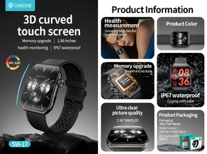 Montre intelligente avec suivi d'<span class=keywords><strong>activité</strong></span> physique, surveillance de la fréquence cardiaque et du sommeil - Product Image 2
