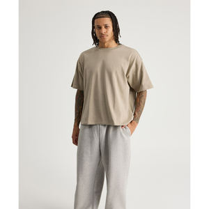 เสื้อยืดโอเวอร์ไซส์คุณภาพสูงสำหรับผู้ชาย ทรงดรอปโชว์เดอร์ สไตล์วินเทจทำสีซีดแบบดิสเทรส สตรีทแวร์สั่งทำได้ เสื้อผ้าฤดูร้อนจากผู้ผลิตเสื้อยืด - Product Image 4