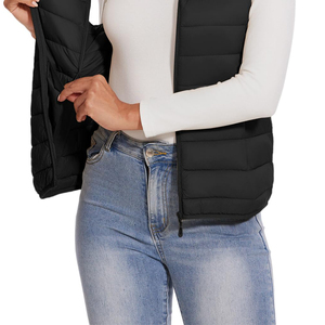 Women's Matte Puffer Vest Padded <b>Quilted</b> <b>Gilet</b> Minimal Winter Outerwear Private Label Apparel Manufacturer - Product Image 6