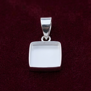 Tending 925 Sterling Silver Square Bezel Pendant Minimalist <b>Blank</b> Stone Setting Charm Geometric Handmade Custom DIY Jewelry - Product Image 6