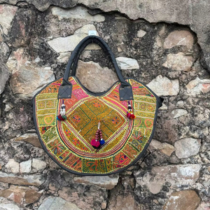 Vintage Banjara Shoulder <b>Bag</b> for Women | Handmade Ethnic Embroidered Boho <b>Bag</b> with Mirror Work & <b>Patchwork</b> - Product Image 1