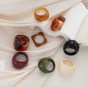 Hot Sale Trendy Resin Finger <b>Ring</b> Natural Gift Party - Product Image 3