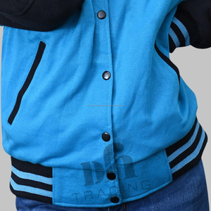 Parches bordados personalizados de alta calidad de algodón polar Letterman chaqueta de béisbol Varsity para hombres - Product Image 6