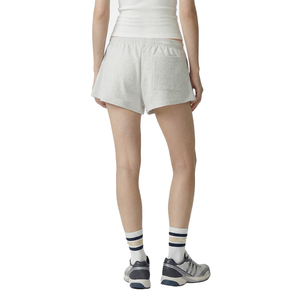 Custom Women's Beverly Script Disco Shorts Heather Gray Cotton Fleece Heavyweight 380 GSM Elastic Waistband Custom Branding OEM - Product Image 2