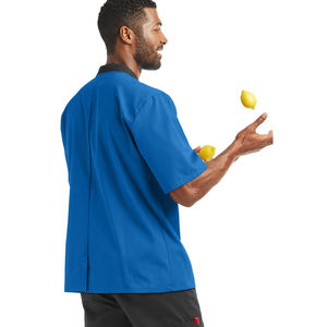 Chemises de chef pour hommes à séchage rapide avec logo personnalisé, grande taille, respirantes, manches courtes, en polyester - Product Image 3