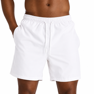 <b>Men's</b> Solid Front Logo High Elastic Waist Drawstring Casual Shorts Soft Fabric Breathable Eco-Friendly Summer Gym Running Shorts - Product Image 1