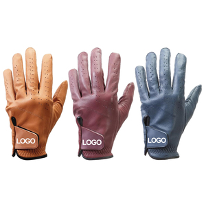 Guantes de golf azules, rojos y marrones de cuero genuino unisex antideslizantes para manos deportivas, fáciles de poner. - Product Image 5