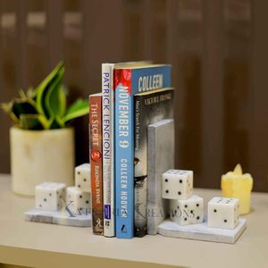 Luxury Marble Dice Decorative <b>Book</b> Holder Set Modern Desk Organizer for Home Office <b>Library</b> Shelf and Study Room Decor - Product Image 4