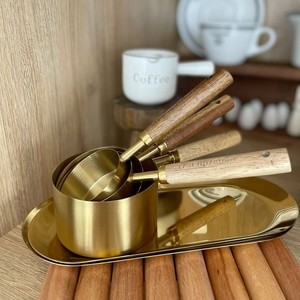 Tazas Medidoras de Cobre Puro de Primera Calidad con Asas de Madera para Hornear y Cocinar, Proveedor Mayorista de Utensilios de Cocina para Exportación - Product Image 4