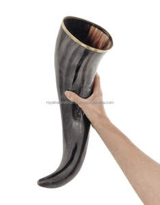 High Quality Polished Ox Horn Effective Price Wedding Party Decorative Item Viking <b>Powder</b> <b>Drinking</b> Horn with Leather - Product Image 4