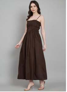 Vestido Maxi Camisero a Rayas Transpirable y Sostenible con Espalda Descubierta, Cuello Halter y Cintura Baja, Vestido Casual de Verano con Bolsillos, Lavable - Product Image 4