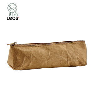 Útiles escolares Estuche de lápices con cremallera de papel Kraft reutilizable ecológico con características biodegradables y reciclables para niños - Product Image 1