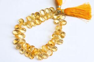 ลูกปัดพลอยซิทรีนแบบหลวมรูปทรงลูกแพร์ธรรมชาติแบบเหลี่ยมเพชรพลอยทำให้ลูกปัดหินมีคุณภาพที่น่าตื่นตาตื่นใจ - Product Image 2