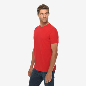 T-shirts personnalisés en gros pour hommes, T-shirt en suédine à manches courtes en mélange de coton peigné - Product Image 3
