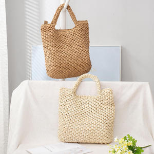Upgrade your daily accessory collection with this premium Natural yarn bag designed with a classic square body and <b>top</b> grips - Product Image 4