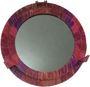 กระจกตกแต่งผนังทรงกลมทำมือพร้อมกรอบหลากสีมีลวดลาย - Product Image 6