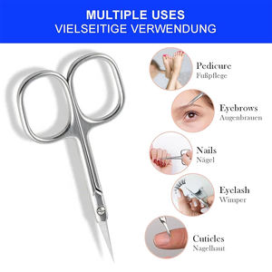 Ciseaux à cuticules en acier inoxydable poli miroir, courbés et tranchants, 9,4 cm, pour la beauté à domicile et en salon, manucure - Product Image 6