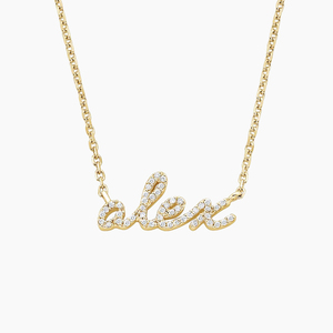 Collar con Nombre en Diamantes con Escritura Cursiva Personalizada - Product Image 1