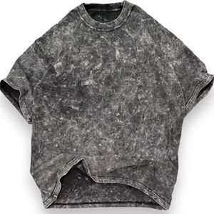T-shirt Streetwear Oversize Homme à Épaules Tombantes Effet Délavé Acide, Personnalisable avec Logo, Qualité Supérieure, en Bambou/Coton, Vente en Gros - Product Image 5