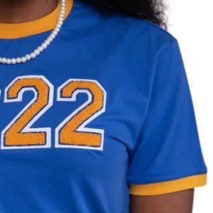 Camiseta Azul Rey 1922 Unisex de la Hermandad Griega, Camiseta Casual de Algodón Azul y Dorado, Uso Diario, Ajuste Cómodo, Estilo Premium - Product Image 6