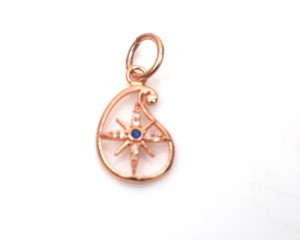 Colgante de Plata de Ley 925 de Lujo, Chapado en Oro Rosa, con Forma de Luna Creciente y Lágrima - Product Image 5