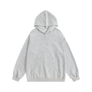 เสื้อฮู้ดดี้ผ้าฝ้าย 100% ประดับคริสตัล ดีไซน์พิเศษ สำหรับผู้ชาย คุณภาพพรีเมียม สไตล์สตรีทแวร์ เหมาะสำหรับฤดูหนาว - Product Image 1