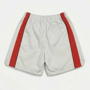 Men's Gray Red Black Color Blocking Track Suit <b>Set</b> Sporty Zip-Up Jacket Shorts Breathable <b>Knitted</b> Polyester Summer Wear - Product Image 5