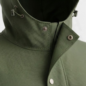 Survêtement à capuche vert olive pour homme, fermeture éclair intégrale, poches latérales, imperméable, vêtements de sport décontractés, tenue d'automne - Product Image 4