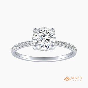 Anillo de Plata de Ley 925 con Moissanita Tallada, Joyería de Lujo Elegante para Novia, Boda, Promesa, Compromiso, Regalo para Mujer, Diseño Clásico - Product Image 1