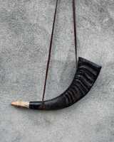 Corne de Viking authentique sculptée à la main, trompette de bataille en buffle, sangle en cuir, son antique, objet de spectacle musical, cadeau.