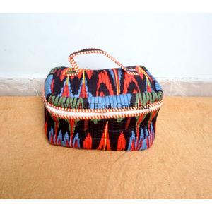 Beautiful Block Printed Quilted Cotton Vanity Bag Set Of 3 Pieces Women's Travel Cosmetic Pouch Storage Cosmetic Bags And <b>Cases</b> - Product Image 2