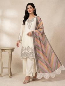 Designer Sequence Embroidery Work Fully Stitched Georgette <b>Top</b> With Georgette Plazzo And Organza Dupatta Ready To Wear Set - Product Image 3